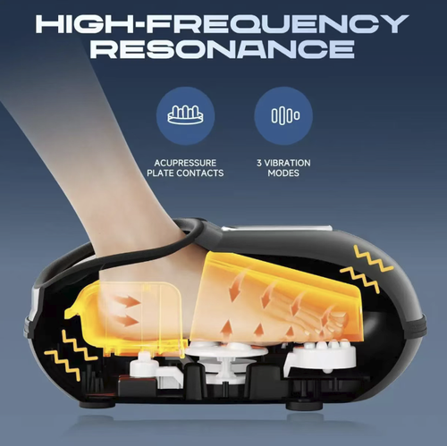 This household multi-functional foot massage device uses fully enclosed airbags for kneading, combined with high-frequency vibration and two levels of infrared heat therapy, precisely relieving foot fatigue and promoting blood circulation. The intelligent panel is easy to operate and compact, not occupying much space. It is a great home health product for relieving soreness from prolonged standing and warming the feet for better sleep.