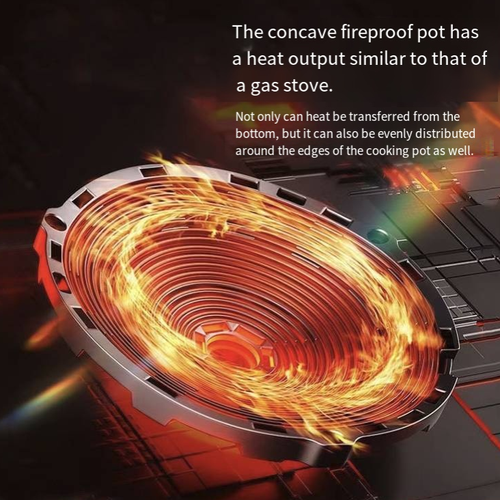 This 5000W concave electric oven stove features intense heat concentration comparable to that of an open flame. It offers multiple adjustment settings and intelligent timing functions, and is compatible with all types of cookware. The stainless steel body is durable and easy to clean. When paired with the nine-piece kitchenware set, it is an efficient cooking choice for both home cooking and restaurant kitchens.