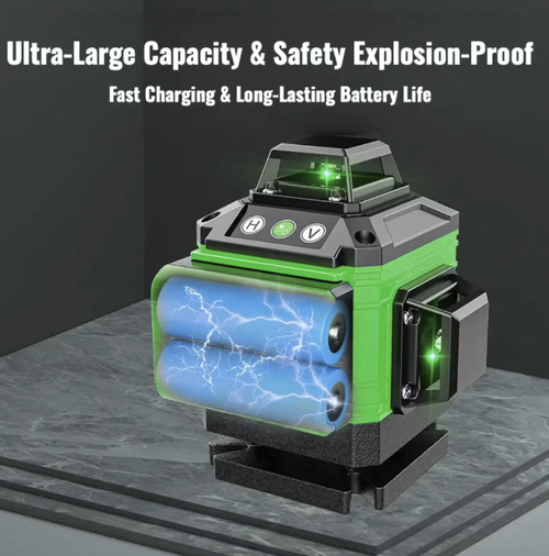 This 16-line green light level gauge features an imported green light source, which is clearly visible in strong light. It has 16 lines of coverage for all directions and is suitable for various processes such as wall construction and tile installation. The automatic leveling is precise and stable. Combined with a long-lasting battery and a complete set of accessories, it is an efficient and precise assistant for home renovation and construction.