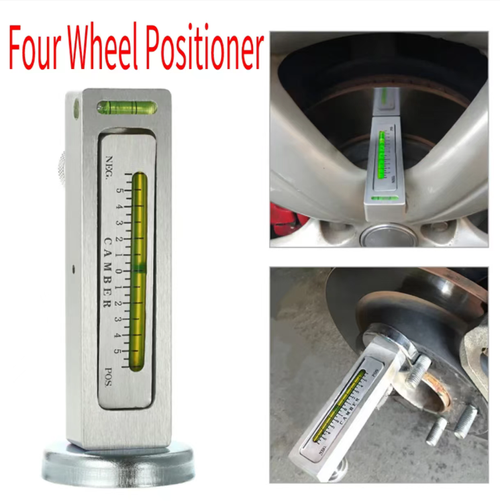 Automobile magnetic level gauge, strong magnetic force for stable attachment to the wheel hub, precisely measures the wheel inclination angle and beam angle, the data is accurate to the millimeter level. It can be used for four-wheel alignment and suspension repair. Compact and portable, suitable for emergencies. The operation is simple and intuitive, easy for beginners to master. Resistant to drops and durable. Must-have for auto mechanics and self-driving enthusiasts.