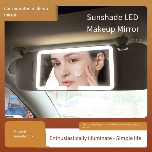 New Product Ideas Hot Sale Car Vanity Makeup Mirror Rechargeable LED Light Touch Sensor Switch All Car Universal Sun Visor