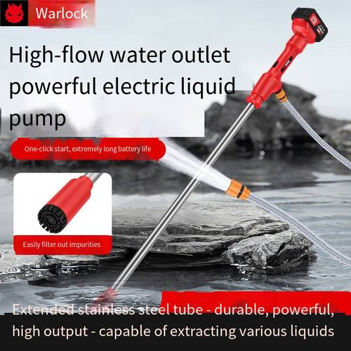 Lithium battery drive, one-button start with long range of power. Stainless steel long handle is sturdy and durable, with strong suction power. The bottom has a filter to prevent blockage and can handle large flow of liquid for efficient liquid extraction. It can quickly clean the aquarium sewage and is also applicable for yard drainage, liquid extraction and other multiple scenarios. It is portable and easy to operate.