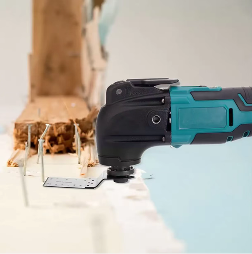 Lithium battery charging universal tool, multi-functional oscillating shovel, capable of cutting, trimming, slotting, sanding and chiseling. Equipped with multiple replaceable blades, supports speed adjustment, quick-change accessories are easy to assemble and disassemble, with a wireless lithium battery design for convenient mobile operation. Suitable for woodworking, decoration, edge repair, and operations in narrow spaces.
