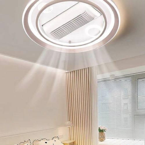 This circular fan ceiling lamp combines lighting and cool breeze into one. The fan blades are invisible and safe. The LED light is soft and good for eyes, with multiple adjustment settings. The gentle breeze circulates without direct blowing. The simple design is suitable for the entire house. It supports intelligent control, is energy-saving and quiet, and is the preferred choice for enhancing home comfort.