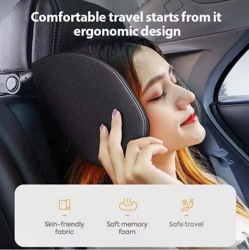 Long-distance driving causes neck pain and head shaking during emergency braking? This car headrest is supported by memory foam that fits around the neck, providing dual-sided cushioning and stable support for the head and neck. It has a comfortable width of 140-280mm and is suitable for the entire family. It can be adjusted in 360 degrees and is made of soft, skin-friendly fabric, making travel both comfortable and reassuring.