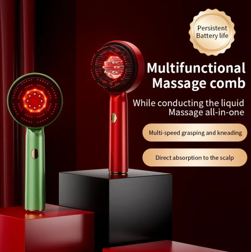 This red light scalp massager is a hair care savior: The liquid guiding ball precisely delivers the essence without waste. Red light nourishment + high-frequency vibration control oil secretion and hair loss prevention, strengthening the hair roots. It can be charged via Type-C port and is portable. It can be used on both dry and wet hair. You can enjoy a professional scalp SPA at home. It is suitable for both night owls and those with oily hair.