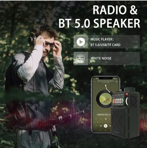 This disaster-prevention and emergency survival radio can receive emergency information across all frequency bands. It supports solar power, manual winding, and Type-C charging modes. With a 4000mAh large capacity, it can also function as a power bank. It comes with LED lighting, SOS distress signal, and compass functions. The military-grade triple protection body design makes it an all-in-one survival tool for family disaster prevention, outdoor exploration, and post-apocalyptic survival.