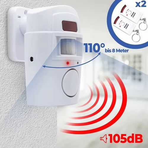 Wireless Infrared Human Detection Alarm: 110° wide-angle, 8-meter detection range, 105dB high-decibel deterrent. The top choice for home and office security protection.