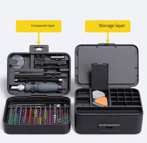 132 Unified Multi-functional Screwdriver Set, covers all types of screws with full range of bits. High-strength alloy steel is durable and does not slip. Ergonomic handle is comfortable and saves effort. Combined with extension rods, it is suitable for narrow spaces. The classified storage box is neat and portable. It is an all-purpose repair tool for household use, digital repair, and DIY. Easily handle various repair challenges.