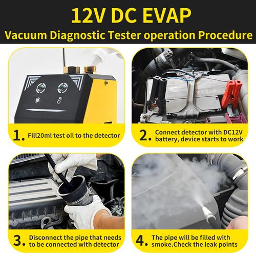 Automotive Smoke Leak Detector, Engine Intake Leak Tester, Exhaust Pipe & Pipeline Leak Test Tool. Detects leaks in intake system, exhaust pipe, vacuum line, fuel line and sealed interfaces. Visual smoke leak detection, no disassembly needed, quickly and accurately locates leaks, improves repair efficiency. Easy to operate, suitable for repair shops, 4S stores, tuning shops and personal use, professional auto testing tool, cross-border supply.