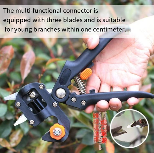 Professional-grade tree grafting tool, an efficient grafting instrument. With 3 different blade heads, it is suitable for various types of trees. The cutting process is 85% more effortless and has a high degree of fit, thereby increasing the survival rate. The operation is extremely simple, making it easy for beginners to master. The body is rust-proof and durable, suitable for batch grafting in orchards and gardening potting care. It is a tool for saving grafting efforts.