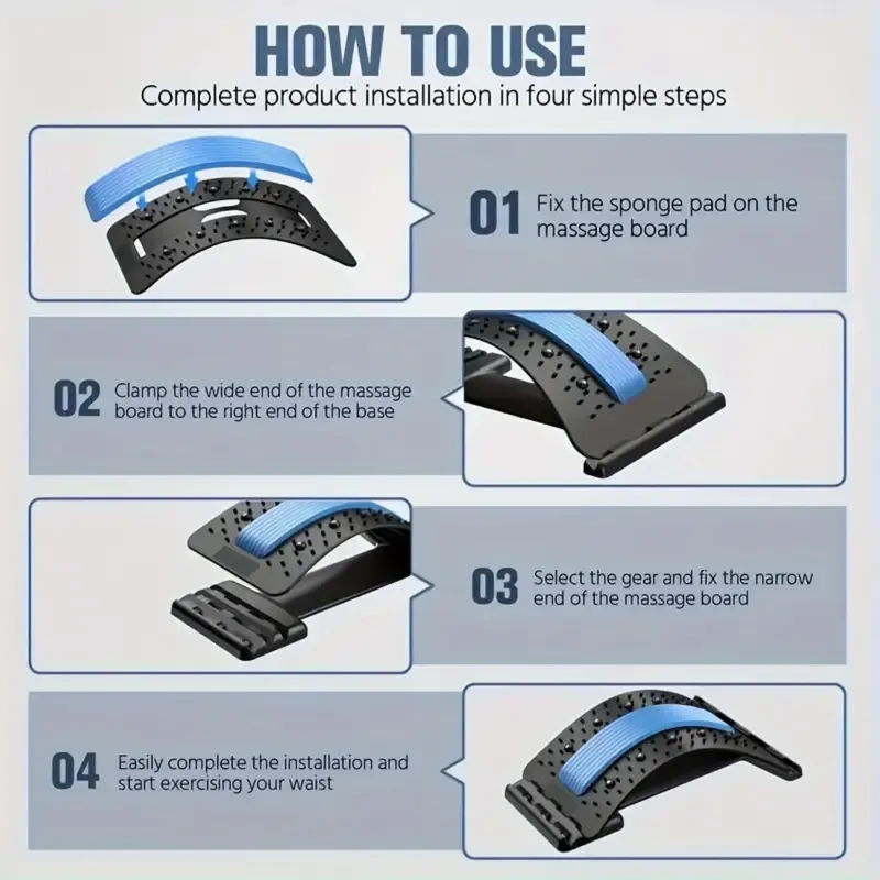 Magnetic Relax Lumbar Relaxer, Upgraded Waist Stretcher, Spine Extension Back Support, Yoga Massage Auxiliary Tool