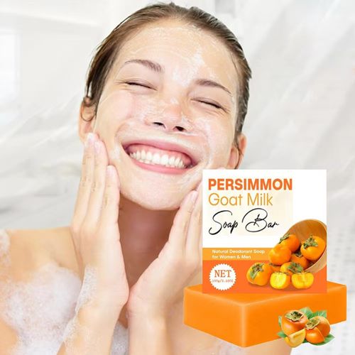 Order today and you will receive 5 boxes of the miraculous Persimmon essential oil soap and the Persimmon Mountain Goat Milk Soap. This soap uses the extract of persimmons to eliminate odors and combines goat milk and natural oils for gentle cleansing. It also has the effects of brightening and exfoliating. The foam is thick but not tight, suitable for sensitive skin. After use,  your skin will feel fresh, soft and shiny.
