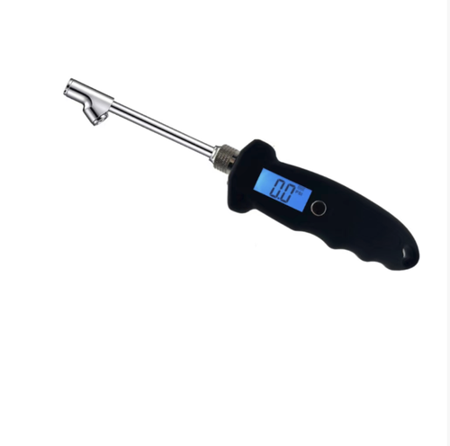 Double-head extended probe digital tire pressure gauge, suitable for both cars and heavy trucks. Metal connectors do not leak air. The luminous LCD screen provides clear readings at night. Multiple unit switching for precise measurement. Anti-slip handle for one-handed operation. Resistant to shock and durable. Self-checks tire pressure before driving to prevent tire blowouts. Suitable for both household auto repair and commercial use.
