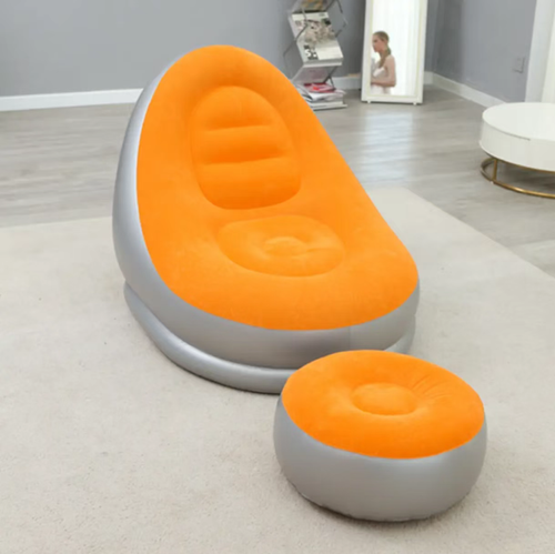 Shipping Air Pump The plush inflatable lazy sofa is soft and elastic, providing a non-collapsing feel. The plush fabric is skin-friendly and does not stick to sweat. The inflation and deflation process is convenient and hassle-free. When folded, it can be stuffed into a bag without taking up much space. It is suitable for various scenarios such as renting houses, camping, and balconies. Once set up, you can enjoy a completely relaxed and comfortable sitting experience.