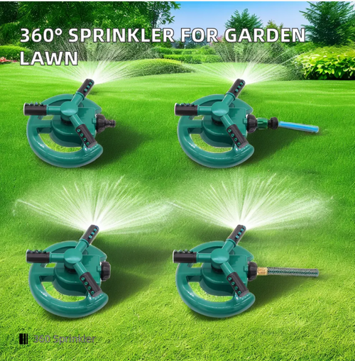 The 360-degree rotating three-prong sprinkler, serving both gardening and children's fun, features 360° non-stop rotation, ensuring uniform and extensive water coverage. It can be connected to the water pipe and used immediately. If you place an order today, you can receive 2 of them. It is highly efficient and convenient for watering flowers and grass, and can also turn into a children's water play area in summer. It is a must-have item for garden irrigation and parent-child interaction.