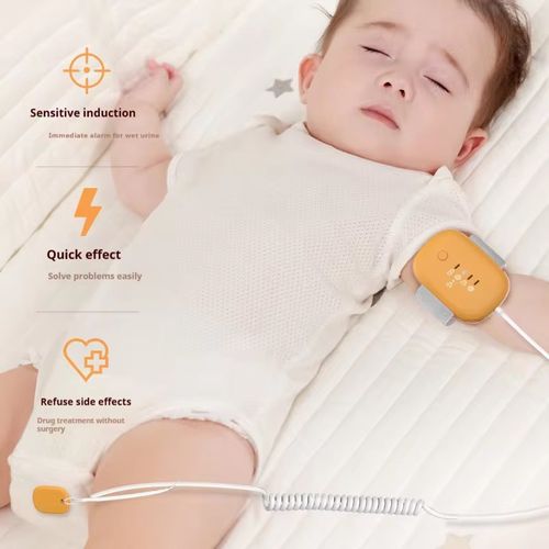 Baby wetting alarm: It has highly sensitive sensor. Once the baby gets wet, it will trigger three alarms - vibration, beeping and light flashing. This helps change the diaper in time to prevent red bottom. It features a soft binding strap and Type-C three charging ports. It is safe, easy to operate and helps the baby sleep soundly while relieving parents' worries. It is a must-have device for preventing red bottom in parenting.