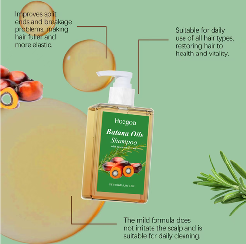 If you place an order today, we will send you a total of 2 bottles of Batana Herbal Deep Nourishing and Repairing Hair Follicle Stimulating Growth Shampoo. It uses a natural plant extract formula to nourish the hair, making it soft and smooth, strengthening the hair roots, and improving problems such as frizz and excessive oil secretion. It is suitable for all hair types. After washing, your hair will be clean, fresh, and shiny.