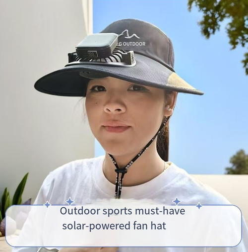 Solar-powered fan hat, an outdoor cooling companion that combines sun protection, fan cooling, and solar power storage. It features a wide brim for sun protection and a fan for cooling. It also offers dual charging options of solar and USB. Suitable for outdoor work, fishing, and sports scenarios, it enables you to stay cool and comfortable even under the scorching sun. It is an excellent cooling device for outdoor enthusiasts.