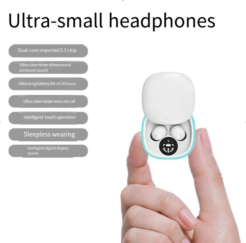 Bluetooth 5.4 Wireless Earphones Small Earbuds Sleeping Sport Invisible Headphones Bass Sound Quality Headset Sliding Cover