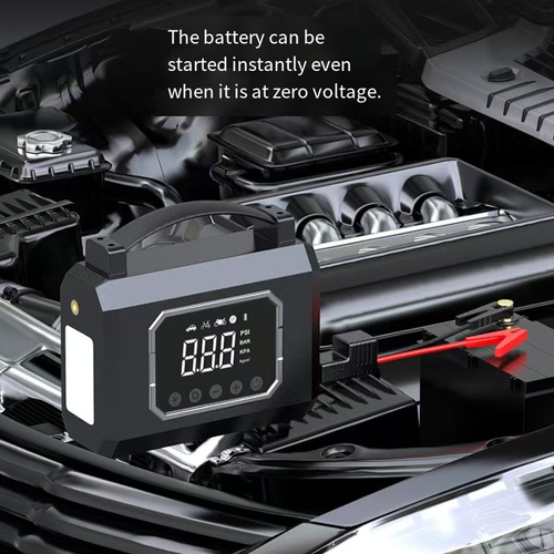 This alloy cylinder on-board power-assisted inflation machine integrates power-on start-up and precise inflation functions. The alloy cylinder has powerful power, intelligent digital display for automatic inflation and stop, and also comes with emergency lighting. It is suitable for various scenarios, portable and durable. It is a powerful emergency tool for car owners to deal with low power and air shortage situations.