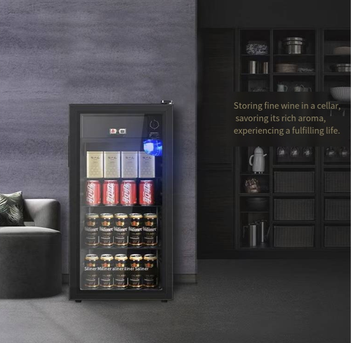This home single-door transparent glass wine cooler cabinet is equipped with a 5~20℃ gradient temperature control, suitable for different storage and preservation needs of red wine, beverages, tea, fruits and vegetables, etc. The high-efficiency compressor cools quickly and operates quietly. The panoramic glass door combines display and preservation functions. The layered storage is orderly, making it an ideal choice for home storage and style display.
