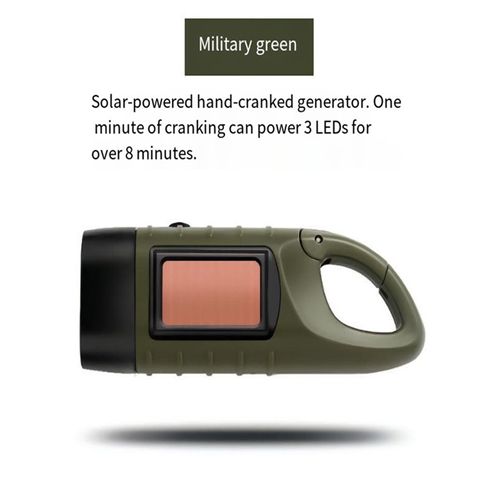 Solar hand-crank flashlight, mini generator