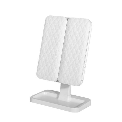 270° Fully Rotatable 4K Ultra-HD Trifold LED Lighted Makeup Mirror with 2X3X Magnification Panels, True-to-Color Dimmable Anti-Glare Vanity Mirror, Polarization-Free Cosmetic Mirror with Long-Lasting Rechargeable Battery, Non-Dazzling Eye-Caring Lighting, Adjustable Brightness, Perfect for Precise Makeup Application, Eyebrow Grooming, Skincare Analysis, At-Home Beauty Station Organization & Travel-Friendly Cosmetic Touch-Ups