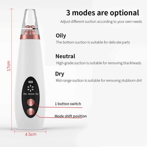 Heads Rechargeable Facial Skin Care Tool Blackhead Vacuum Acne Cleaner Pore Remover Blackhaed Remover Vacuum