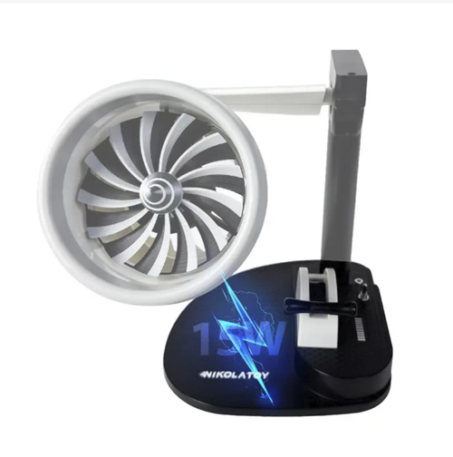 Creative Turbo Desktop Fan, with a realistic aircraft engine design, powerful turbine air output for efficient cooling, multiple speed settings for low-noise operation, built-in wireless charging function, powered by USB, compact and space-saving. It is not only a cooling fan but also a desktop tech decoration item, practical and eye-catching. Easily create a desktop experience full of technological sophistication.