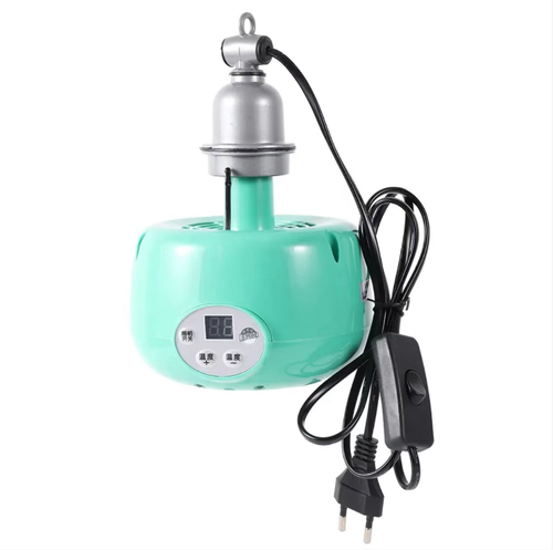 Intelligent temperature-controlled heat preservation lamp with digital display, supporting temperature adjustment, constant temperature control, and gentle warm air heating. It can be hung for installation, equipped with an independent power switch. Suitable for raising poultry and keeping pets (cats and dogs) warm. Please use it away from waterlogged and damp environments. Regularly check the wiring and avoid close contact with heat sources.
