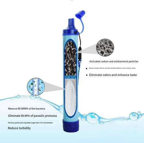 This portable water purifier removes 99.99999% of bacteria and 99.9999% of viruses with exceptional filtration performance. It can be used with a water bag or directly from a water source, making it ideal for long hikes and camping trips.