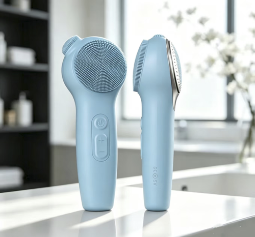Rechargeable silicone multi-functional facial cleansing device, with divided soft rubber brush heads that can deeply clean blackheads and sebum, and multiple vibration adjustment levels. It also has a built-in red light heating function, which can assist in the absorption of essence. It is fully waterproof and easy to clean, has wireless power supply and portability, combines cleansing and massage functions into one, suitable for all skin types for home skincare use.