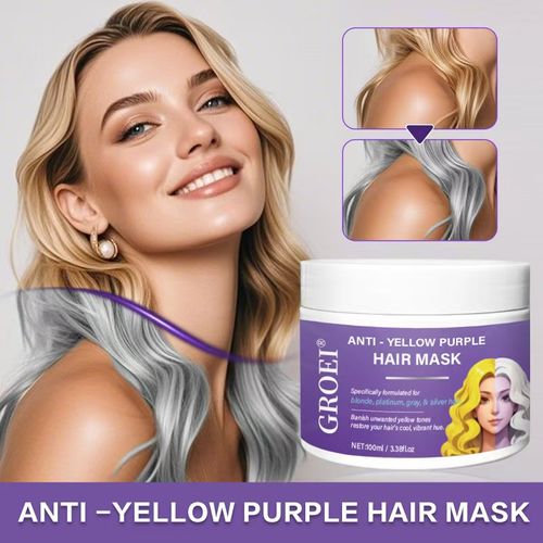 Order today and you will receive 3 bottles of nourishing care and repair hair quality shine and moisture hair mask, purple-toned color-preserving hair mask, which neutralizes yellow pigments to maintain bright hair color after coloring, and hydrolyzed keratin + hyaluronic acid for deep repair of damaged hair strands, improving dryness and frizziness, making hair after coloring shiny and moist. It is a thoughtful care partner for trendy hair quality.