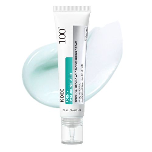 KOEC 100 PDRN Compound High-Purity Hyaluronic Acid Moisturizing Facial Cream: A specialized formula for repairing dry and dull skin, deeply penetrating to hydrate. It forms a long-lasting water-lock barrier, and after 3 weeks, you'll notice a more refined skin texture and enhanced absorption. The dropper design ensures hygiene and convenience. This silky, smooth, moisturizing and luxurious cream is suitable for both day and night use.