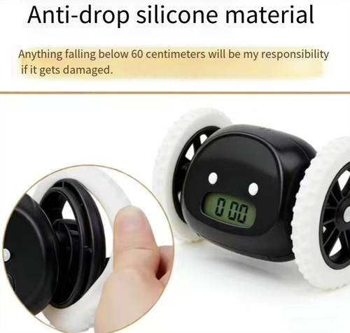 Get up early fans, this running alarm clock will start spinning with wheels and keep going until you get up and grab it. It will keep ringing until you stop it. This is a physical force that ends the sleep cycle and makes you get up. It is made of shock-proof silicone material and has a cute cartoon design. It can be used as both an alarm clock and a decorative item. It is extremely useful for students and commuters who want to fight laziness.