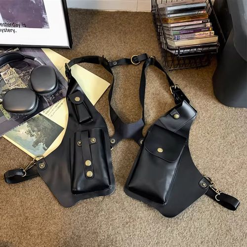 New Man Pu Leather Anti-Theft Safety Wallet Bag Travel Outdoor Hidden Underarm Holster Pirate Shoulder Phone Case Wallets Bags