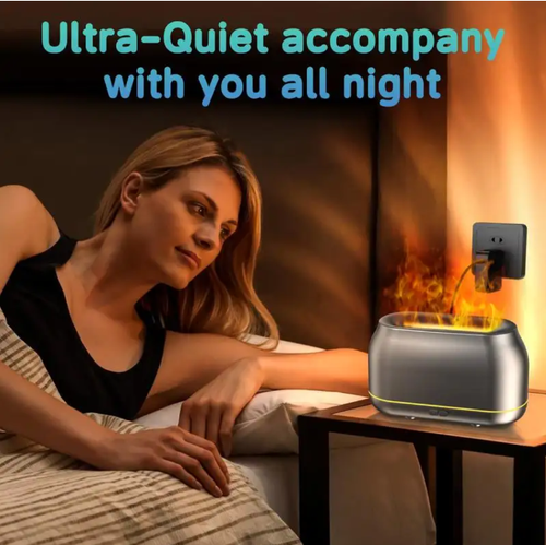 3D Flame Aromatherapy Lamp Household Silent Humidifying Air Freshener Small Ultrasonic Flame Aromatherapy Machine