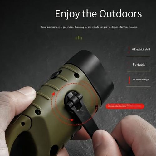 Solar hand-crank flashlight, mini generator