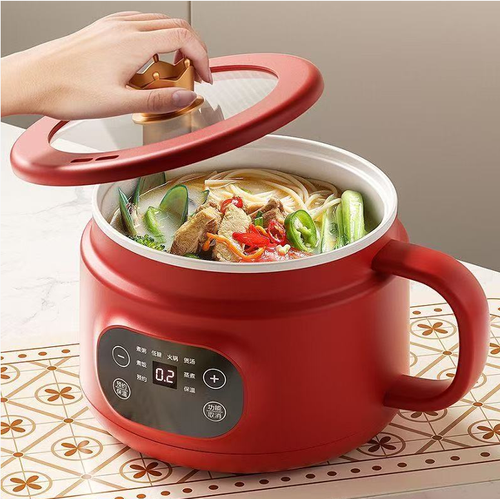This small electric cooker is a versatile kitchen for one person: It has 6 functions that can be activated by intelligent touch control. It can be used for cooking porridge, noodles, and soup. It comes with a draining basket to separate the soup and noodles for easy cleaning. 0.5 - 24 hours reservation + 40 - 90℃ insulation. Its milky appearance is of high quality, adding a warm and cozy atmosphere to a solitary meal.