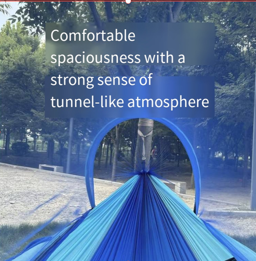 Double-person quick-opening mosquito-proof hammock, 260*140cm wide space, nylon-spun fabric is durable and breathable. The automatic three-dimensional mosquito net isolates mosquitoes, and the anti-slip structure makes it less likely to fall off the bed. It comes with a tie rope, safety buckle and storage bag. It can be folded for portability and is suitable for outdoor relaxation in camping, courtyards, and parks.