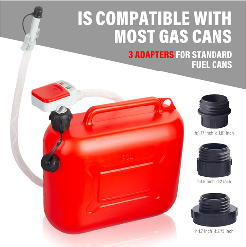 Powered by 4 AA batteries, with a pumping speed of 2.8 GPM. It is compatible with various liquids including gasoline and diesel. It has leak-proof function and automatic stop pump feature. The extended oil pipe is suitable for trucks and other equipment. It eliminates the need to lift the bucket and avoids leakage. It can be used by vehicle owners, farmers, and logistics personnel. It saves effort with a one-click oil transfer function and easily replaces manual operations.