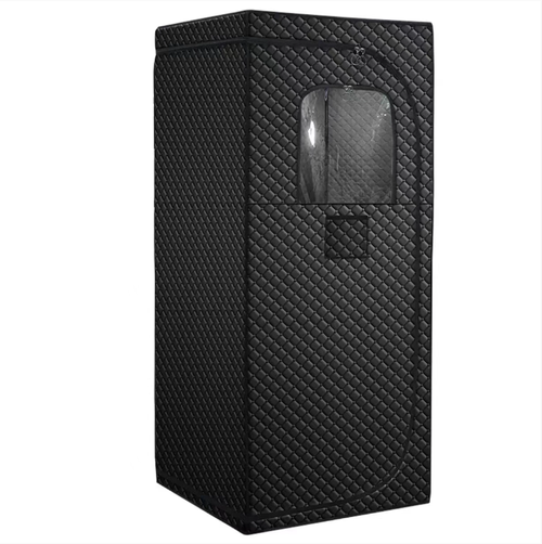 Portable folding sauna room, with a three-layer temperature-locking structure that heats up quickly and retains heat for a long time. It features an openable and breathable window and a double zipper design for comfort. It comes with folding chairs for comfortable sitting and lying. It can be folded and stored without taking up much space, ensuring privacy and hygiene. It is easy to operate and allows you to get rid of fatigue and dampness at home.