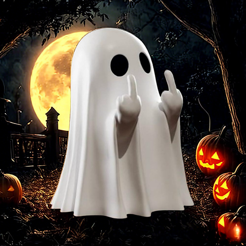 Halloween Phone Stand Cute Funny Spooky Middle Fingerphone Holder Resin Ghost Figurine Halloween for Home Party Mobile