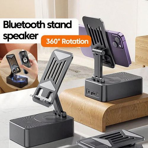 Popular Bluetooth Phone Holder Charging 3-in-1 Multifunctional Foldable Rotating Desktop Lazy Practical Stereo Speaker