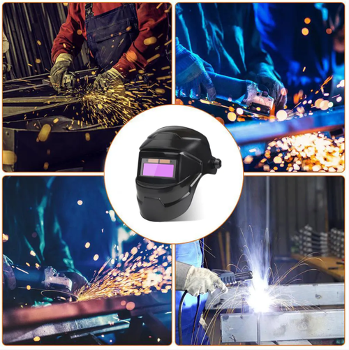 Automatic light-adjusting welding mask, with a 1-millisecond instantaneous light change, it can block strong light and filter out stray light, providing a clear view to facilitate precise operations. It offers comprehensive facial protection, is resistant to harsh environments, and is suitable for various grinding and welding scenarios. It is an efficient and reliable assistant for welding operations.