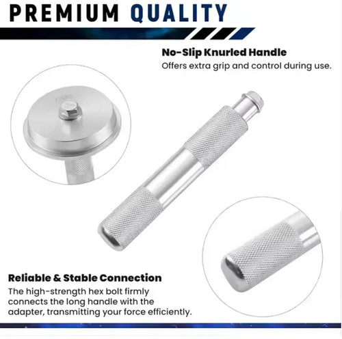 Automobile bearing installation tools, 8 types of installation plates + guide rods, suitable for bearings of various models. 6061 aluminum alloy with anodized treatment, resistant to rust and wear. The pressing force is evenly distributed to avoid damage. It is more stable than the knocking method and easier for beginners to operate. The tools are classified and stored in a toolbox for portability.