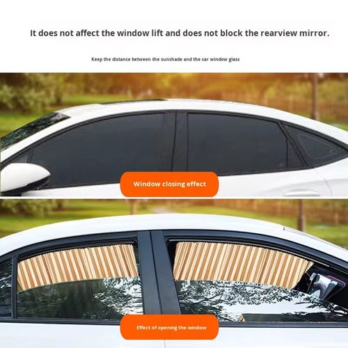 Car Window Curtain Privacy Sunshade Magnetic Side Window Shade for Car Interior Retractable Track