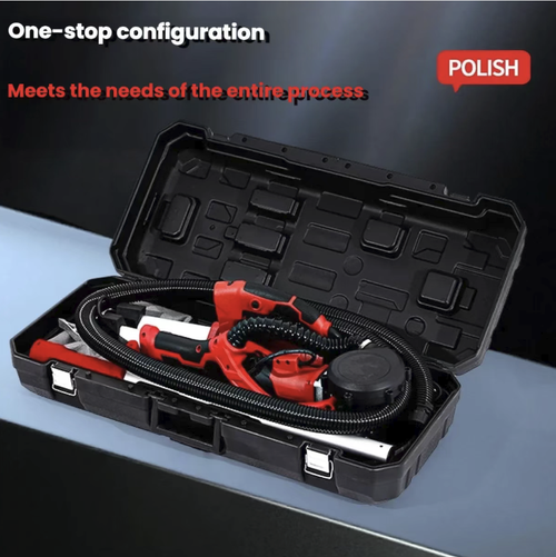 This foldable wall grinding machine is equipped with LED lighting and self-suction dust collection function. During the grinding process, it effectively collects the plaster dust, eliminating dust and being more environmentally friendly. The foldable long rod is suitable for both high and low walls, ensuring uniform sandpaper grinding. It is easy to operate and is a practical tool for home decoration wall renovation.