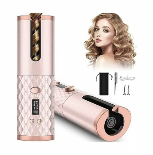 Wireless fully automatic negative ion curling iron, ceramic constant-temperature hair care, multiple temperature control settings. Automatically curls without manual operation. Type-C charging is portable and unrestricted. Comes with a comb, hair clips and storage bag. Equipped with an automatic power-off protection function. Easily creates wool curls and big waves. Suitable for both at home and when traveling.